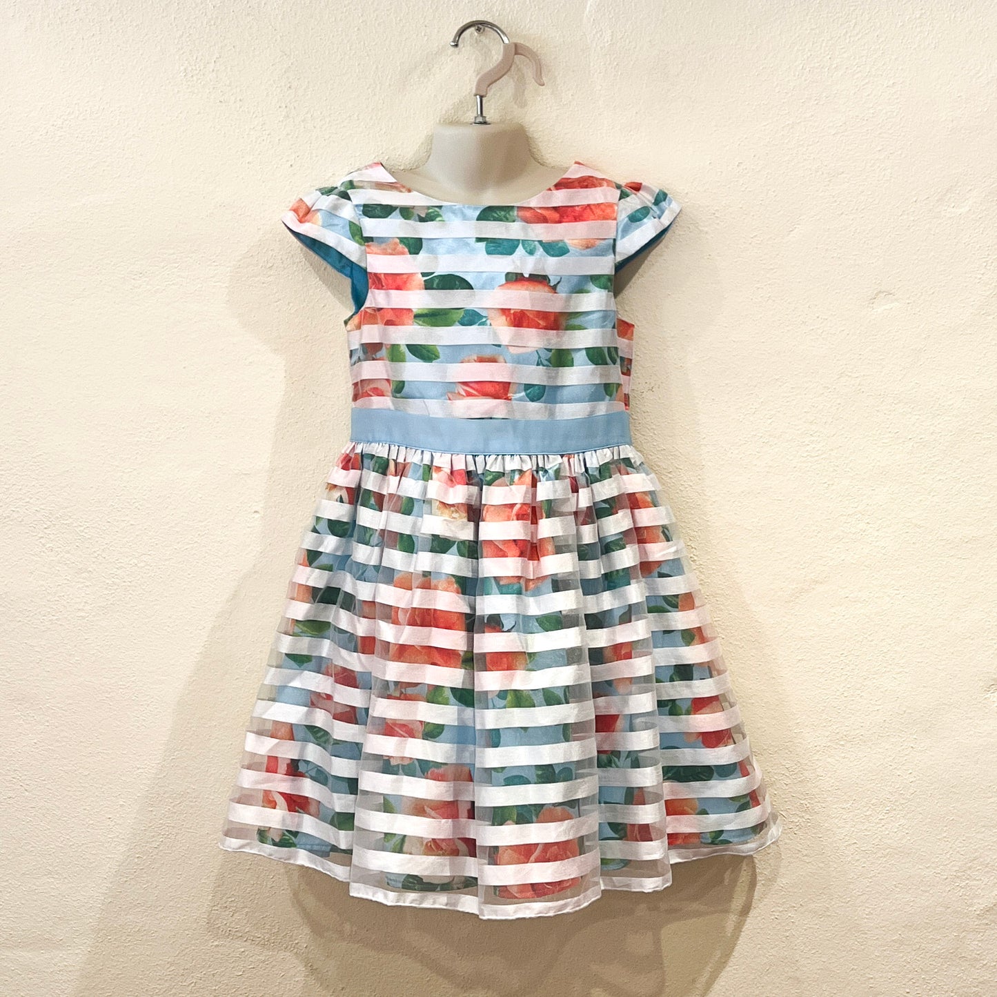 Floral & Stripe Event Dress Size 7