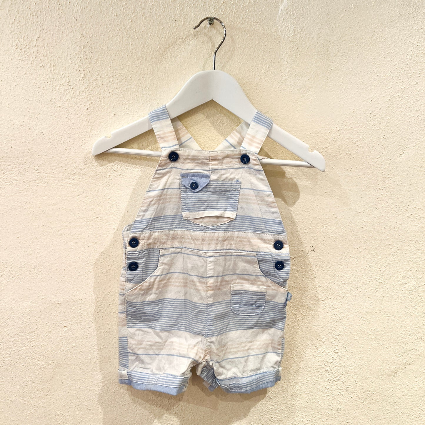 Striped Cotton Short Overalls Size 00
