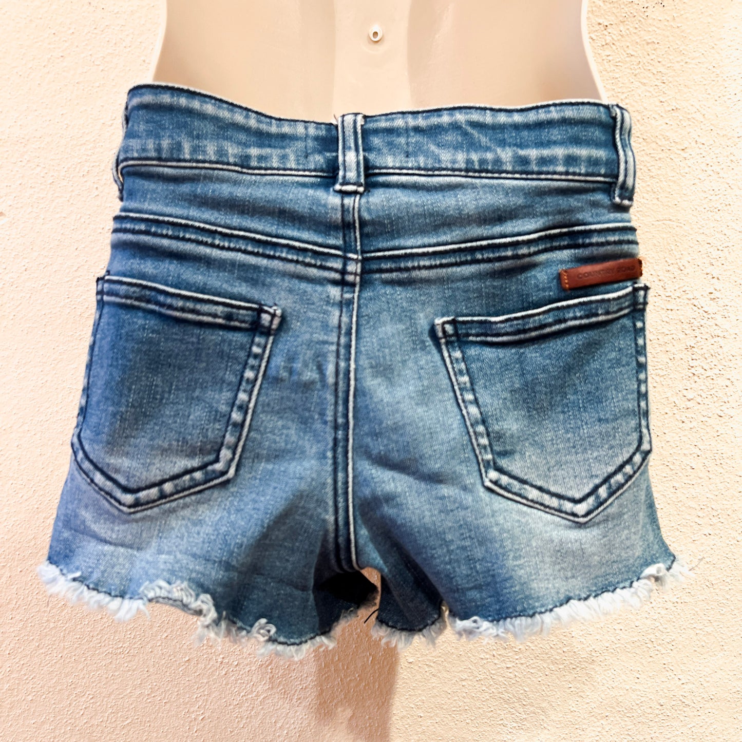 Frayed Hem Denim Shorts Size 5