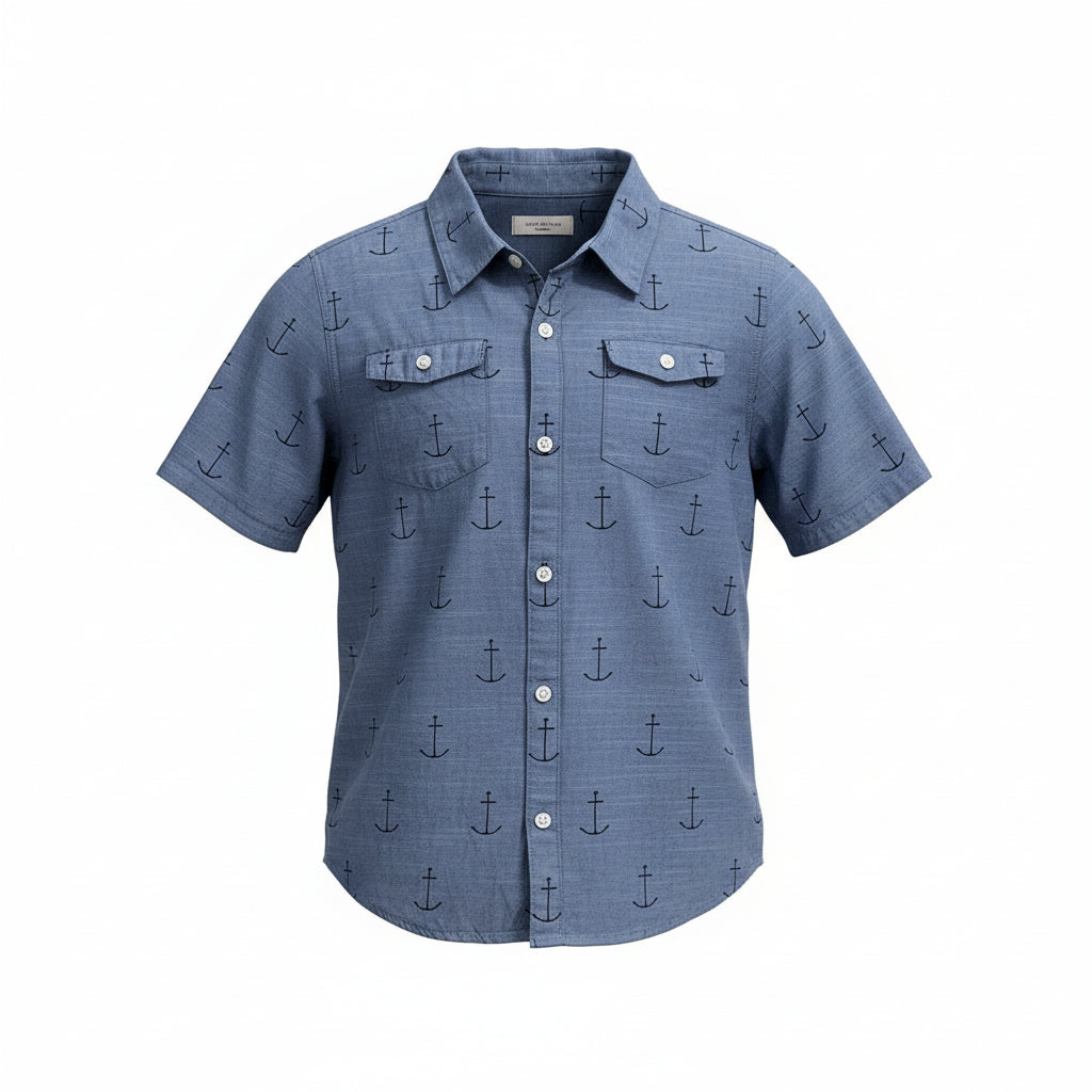 Preloved Childrens Clothing Perth - Boys Anchor Print Country Road Shirt From Lottie Loves