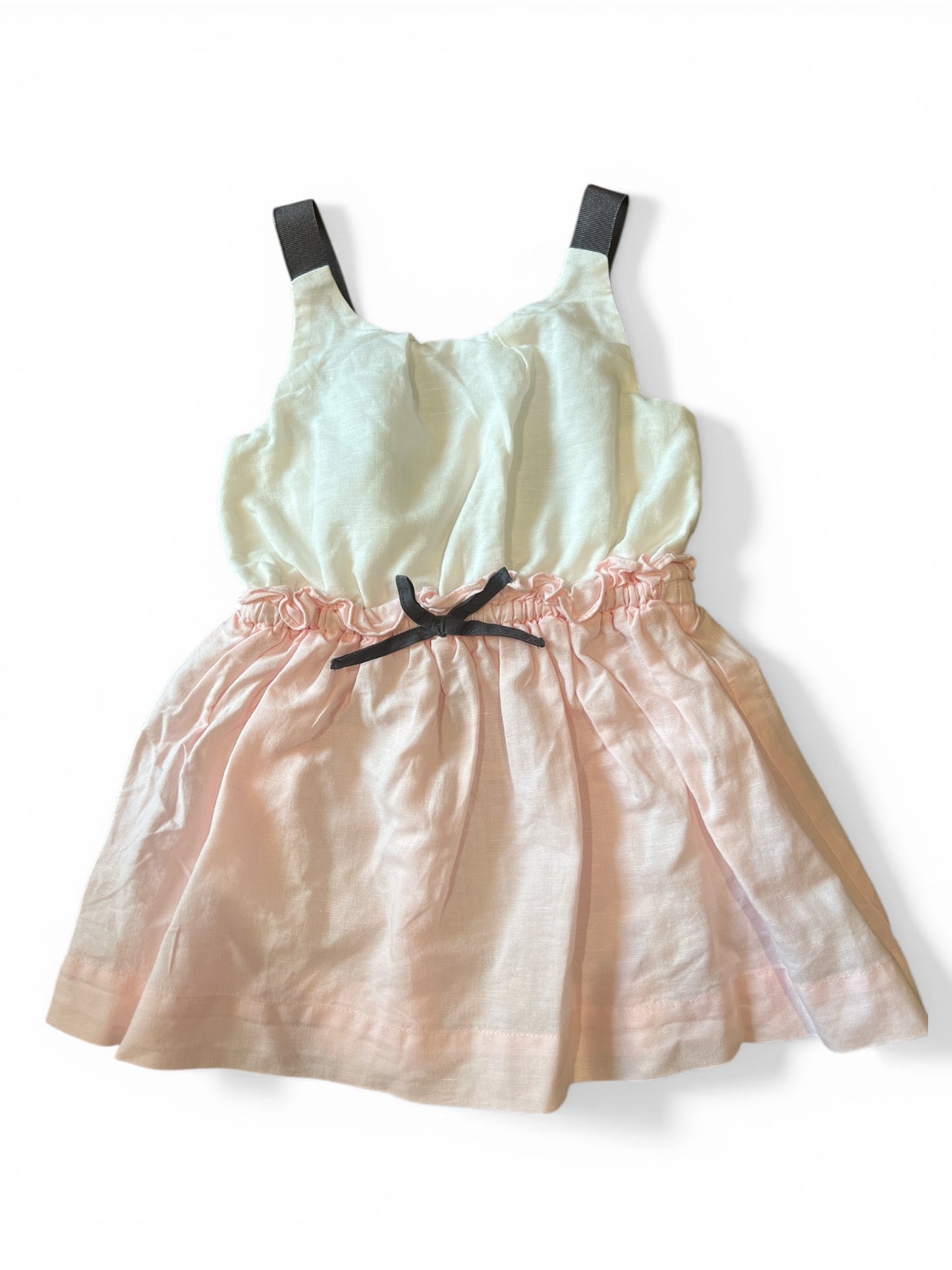 Linen Tie Dress - Size 12-18 Months