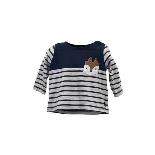 Preloved children’s clothing in Perth – Stripe T-Shirt with Deer Pocket from Lottie Loves
