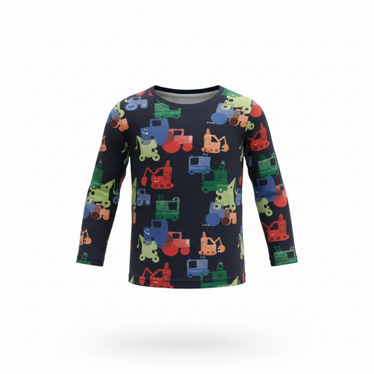 Tractor Print Long Sleeve Top Size 5-6 Years