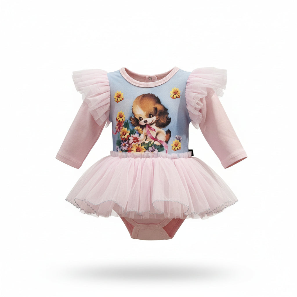 Preloved childrens clothing Perth - Rock Your Baby Little Puppy Circus Dress Size 00 From Lottie Loves