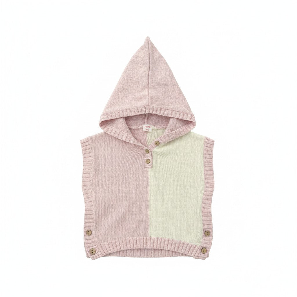 Hooded Knit Poncho Size M/L