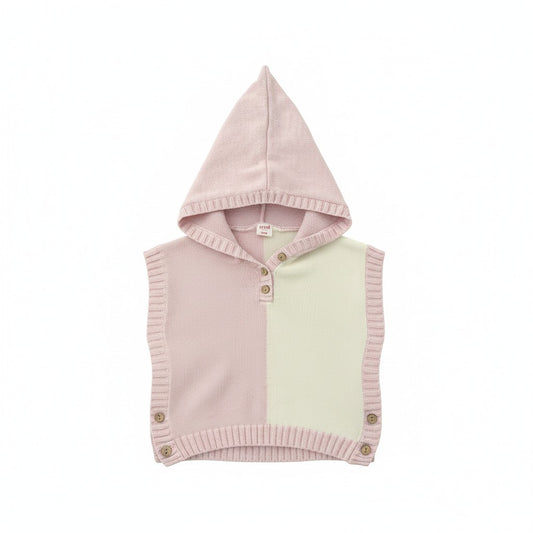 Hooded Knit Poncho Size M/L