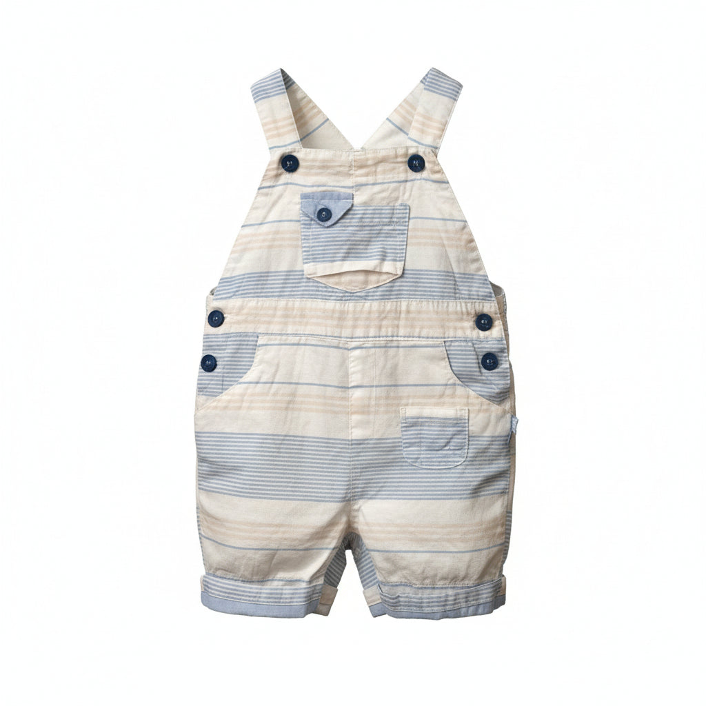 Striped Cotton Short Overalls Size 00