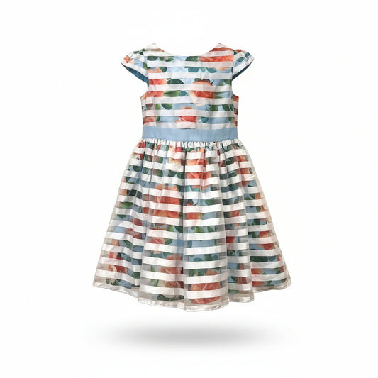 Floral & Stripe Event Dress Size 7